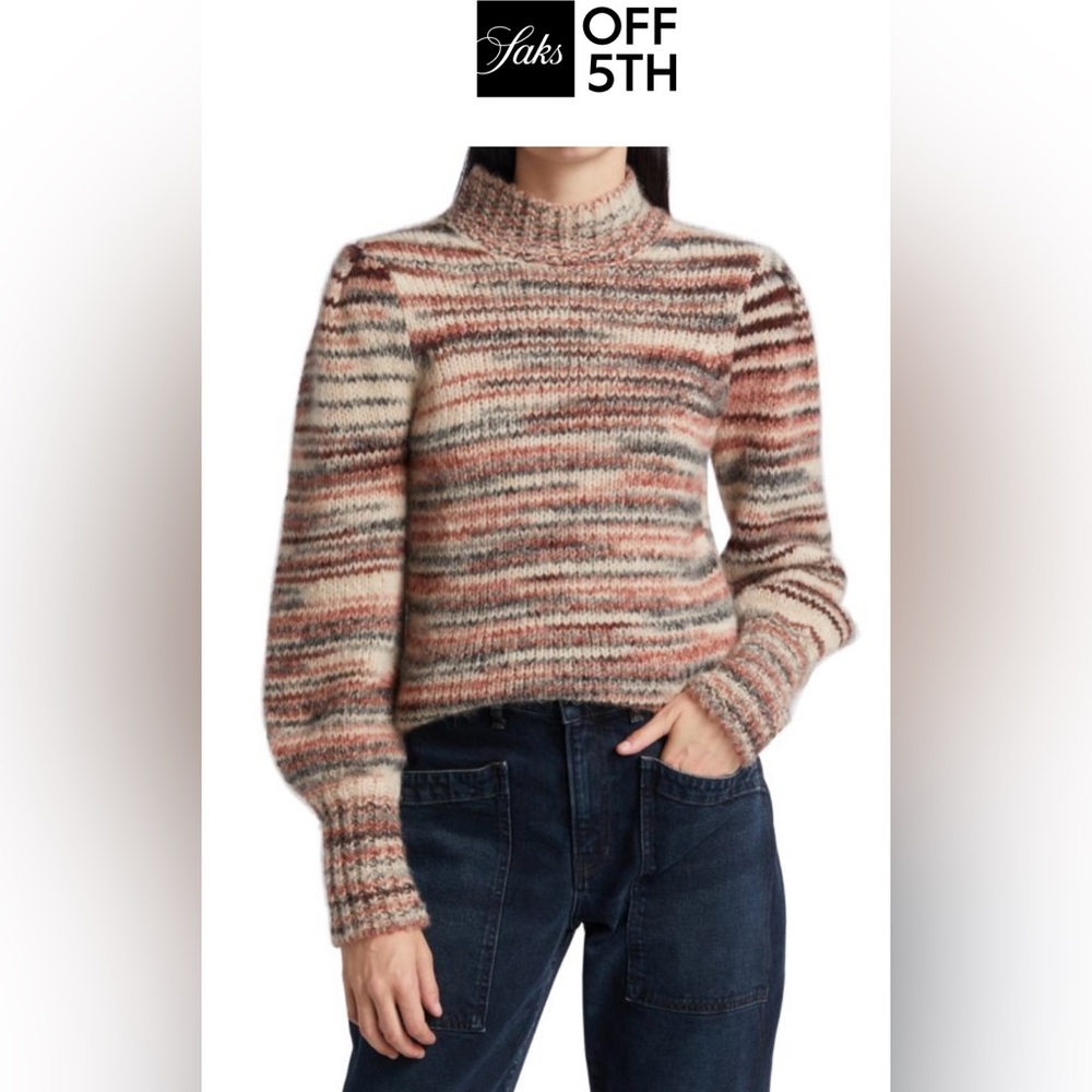 Veronica Beard Alston Alpaca Striped Knit Women's Sweater - Picture 4 of 8